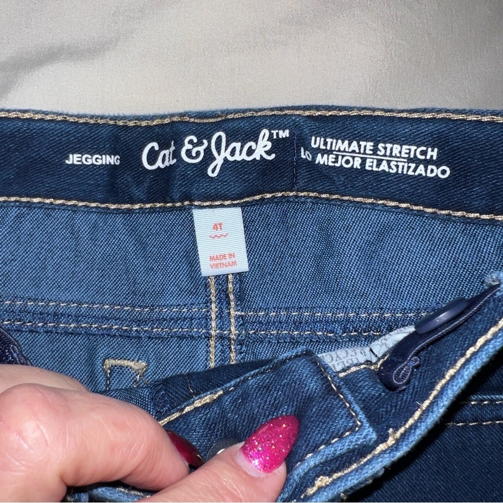Cat & Jack Dark Blue‎ Ultimate Stretch Jeggings 4T - Picture 6 of 14